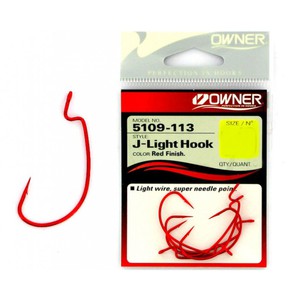 Крючки офсетные Owner 5109 J-Light Worm Hook