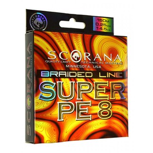 Плетёный шнур Scorana Super PE8 150 м