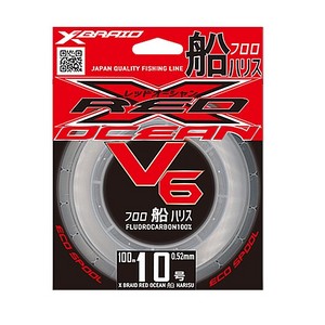 Леска флюорокарбон YGK X-Braid Red Okean V6 FC 100 м