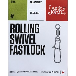 Вертлюги-застежки Lucky John Rolling Swivel Fastlock